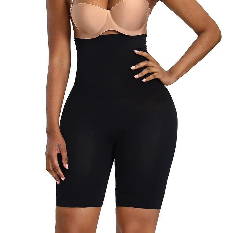 Plusock Seamless High Waist Sculpting Mid Thigh Shapewear Shorts - Black - 5XL - image 1