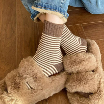 Plusock Cozy Striped Terry Quarter Socks (5 Pairs) - image 3