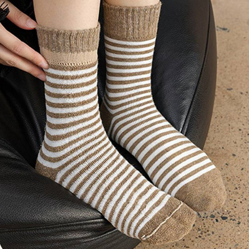 Plusock Cozy Striped Terry Quarter Socks (5 Pairs) - image 1