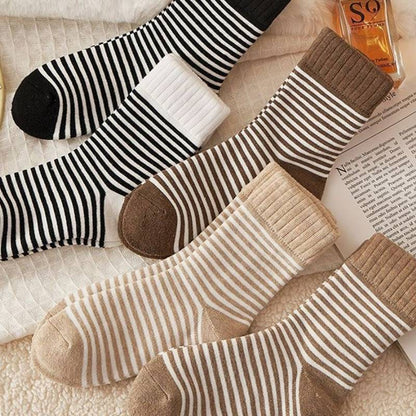 Plusock Cozy Striped Terry Quarter Socks (5 Pairs) - image 6