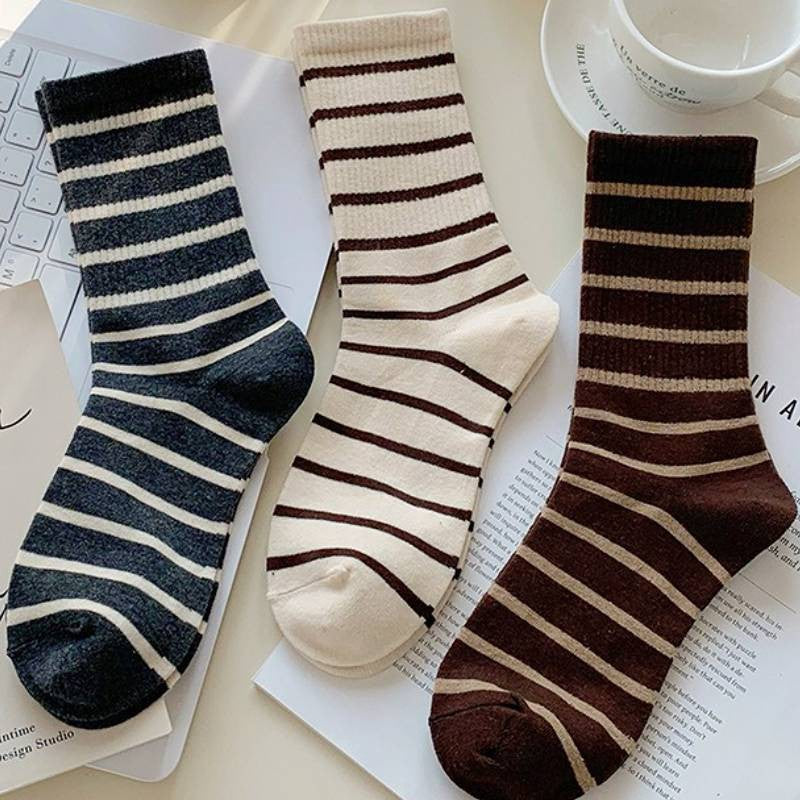 Plusock Retro Striped Cotton Quarter Socks (5 Pairs) - image 2