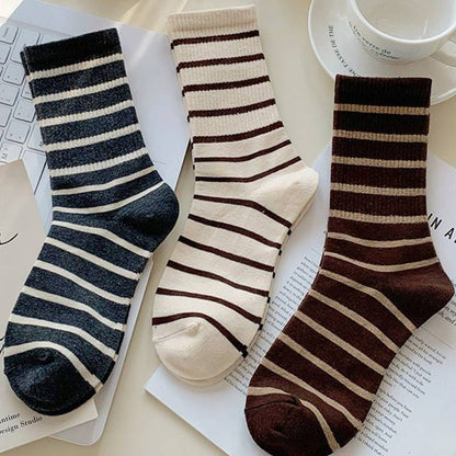 Plusock Retro Striped Cotton Quarter Socks (5 Pairs) - image 2