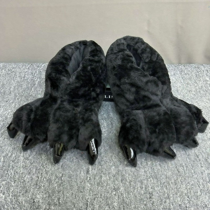 Plusock Monster Paw Plush House Slipper Socks - Black - EU36-42(US3-8.5) - image 8