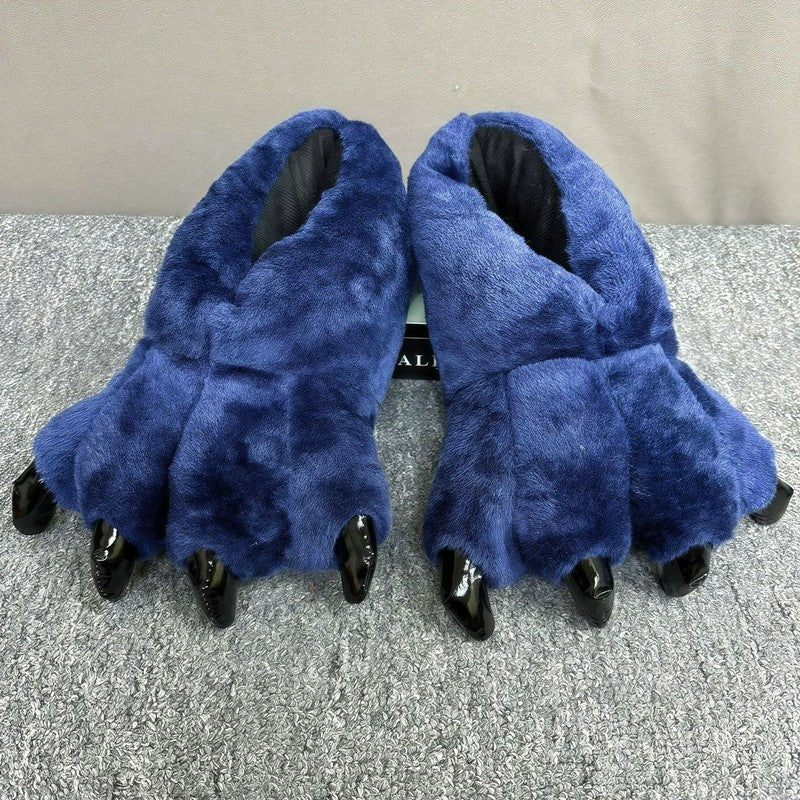 Plusock Monster Paw Plush House Slipper Socks - Royal Blue - EU36-42(US3-8.5) - image 7
