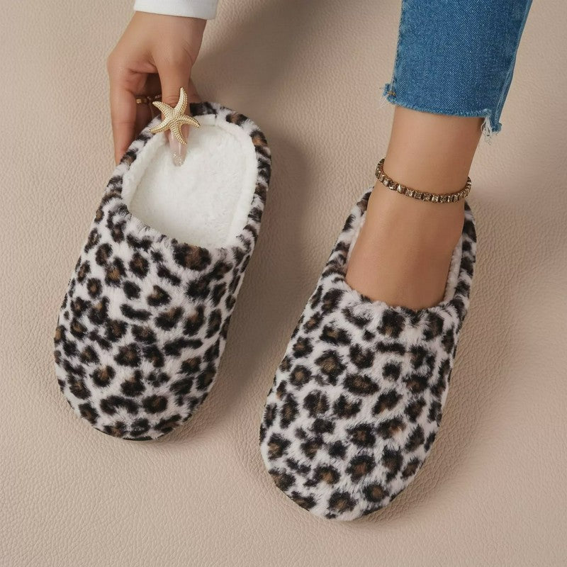 Plusock Cozy Leopard Plush Mule Slippers - Coffee - EU46-47(US12-12.5) - image 0