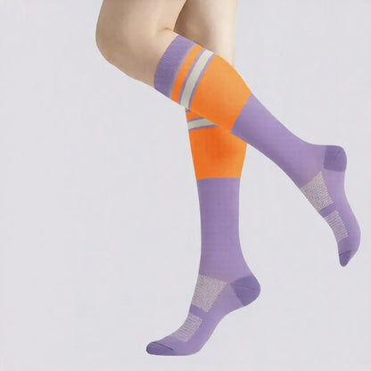 Plusock Retro Colorblock Compression Socks(4 Pairs) - image 1