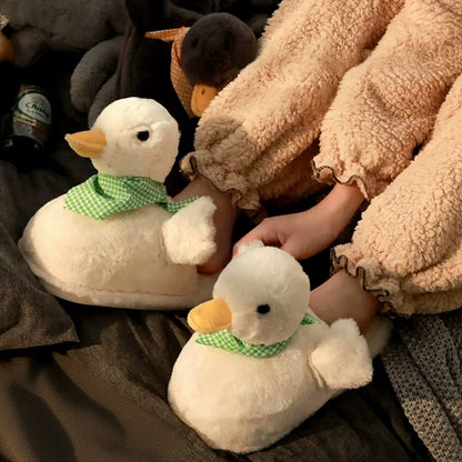 Plusock Plus Size Cozy Duck Scarf Plush Indoor Slippers - image 0