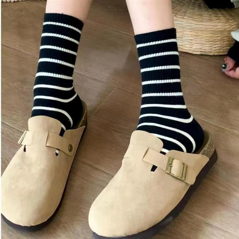 Plusock Retro Striped Cotton Quarter Socks (5 Pairs) - image 1