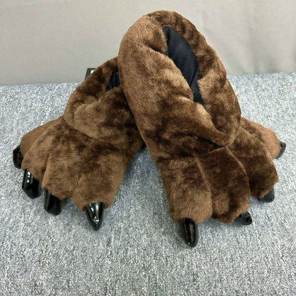 Plusock Monster Paw Plush House Slipper Socks - Coffee - EU36-42(US3-8.5) - image 4