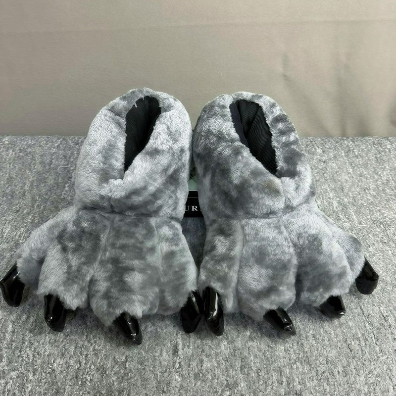Plusock Monster Paw Plush House Slipper Socks - Grey - EU36-42(US3-8.5) - image 3