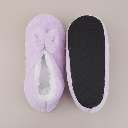 Plusock Lavender Bow Plush Slipper Socks - image 5