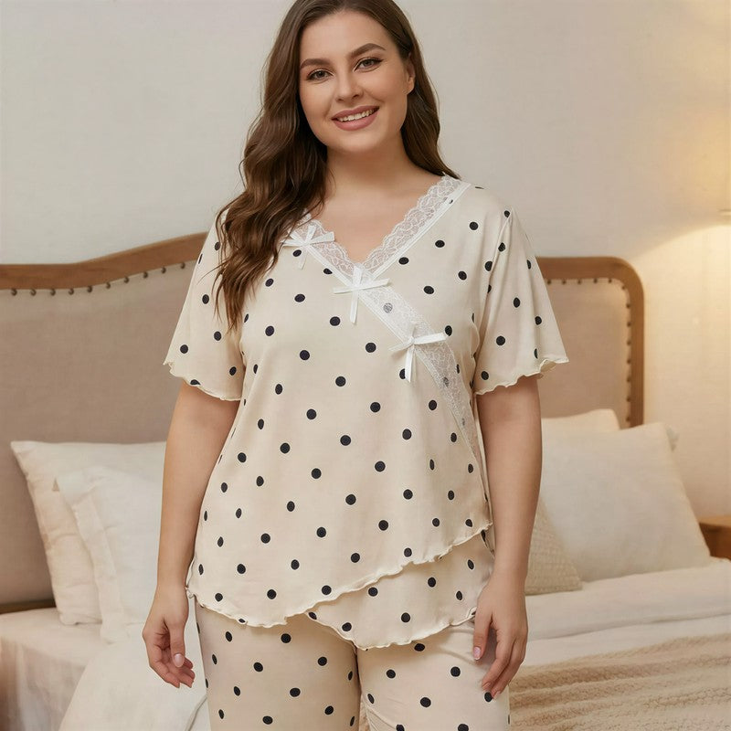 Plusock Lace Polka Dot Pajama Set - image 2