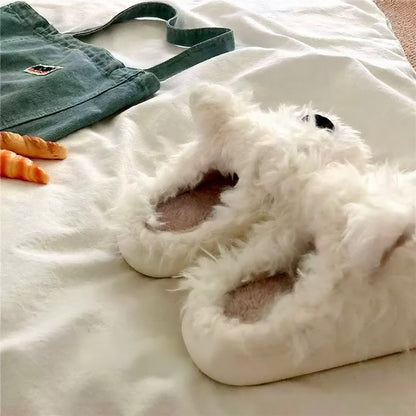 Plusock Cozy Puppy Plush House Slippers with Soft TPR Sole - image 3