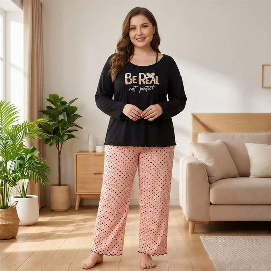 Plusock Be Real Polka Dot Pajama Set - Pink - 4XL - image 0