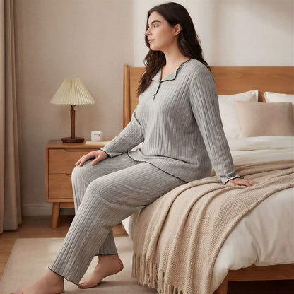 Plusock Soft Ribbed Lounge Pajama Set - image 1