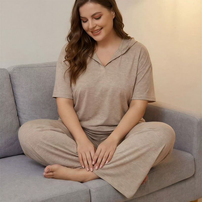 Plusock Loose-fitting With A Hood Pajama Set - image 1