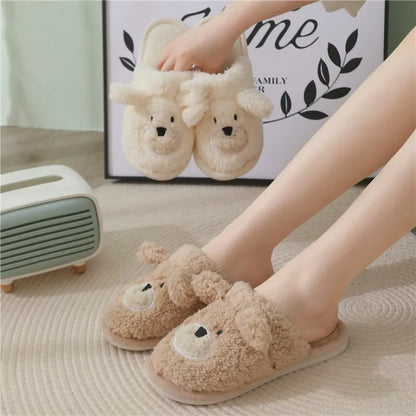 Plusock Cozy Cartoon Bear Plush Indoor Slippers - image 1