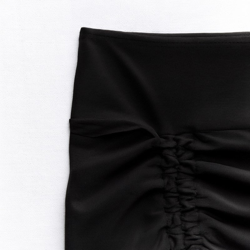 Plusock Black Ruched High Waist Swim Short - image 2