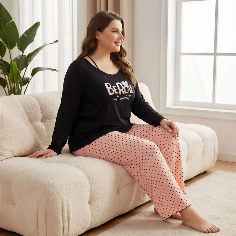 Plusock Be Real Polka Dot Pajama Set - image 1