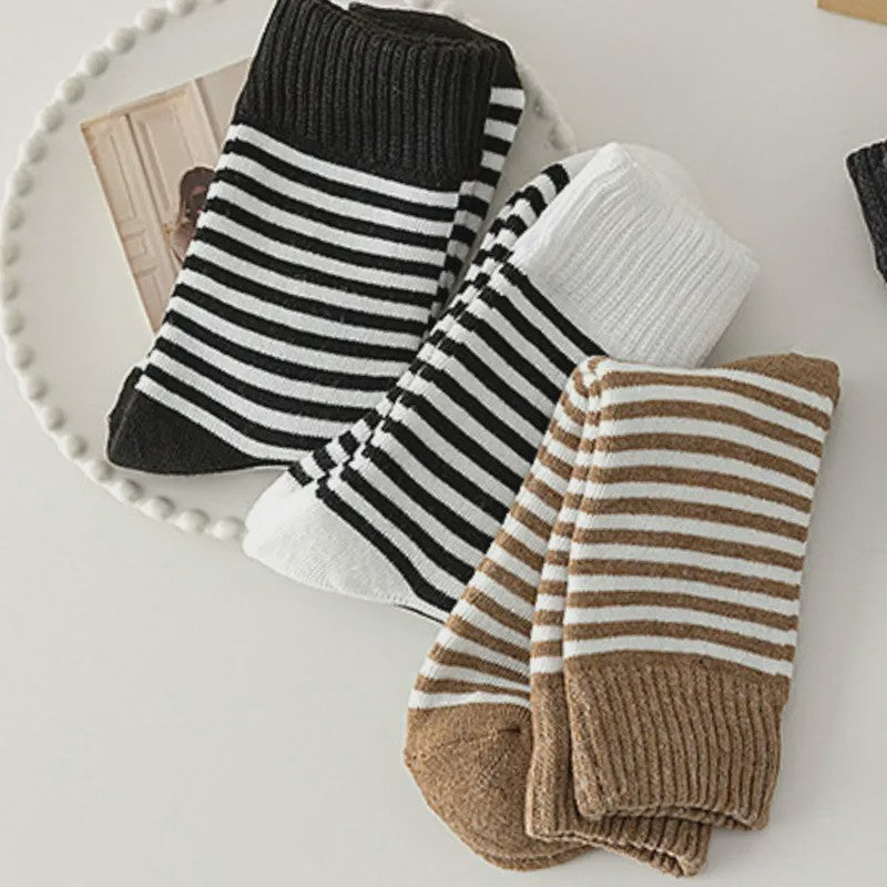 Plusock Cozy Striped Terry Quarter Socks (5 Pairs) - image 5