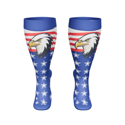 Plusock Plus Size Patriotic Eagle Compression Socks