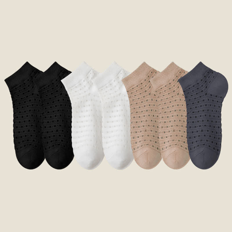 Plus Size Hollow Mesh Ankle Socks(7 Pairs)