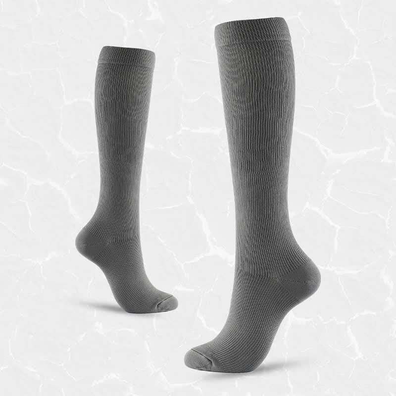 Plus Size Solid Color Anti-slip Compression Socks(6 Pairs)