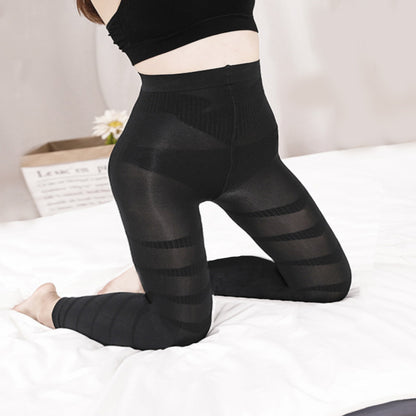 Plus Size Spiral Footless Compression Tights(3 Pairs)
