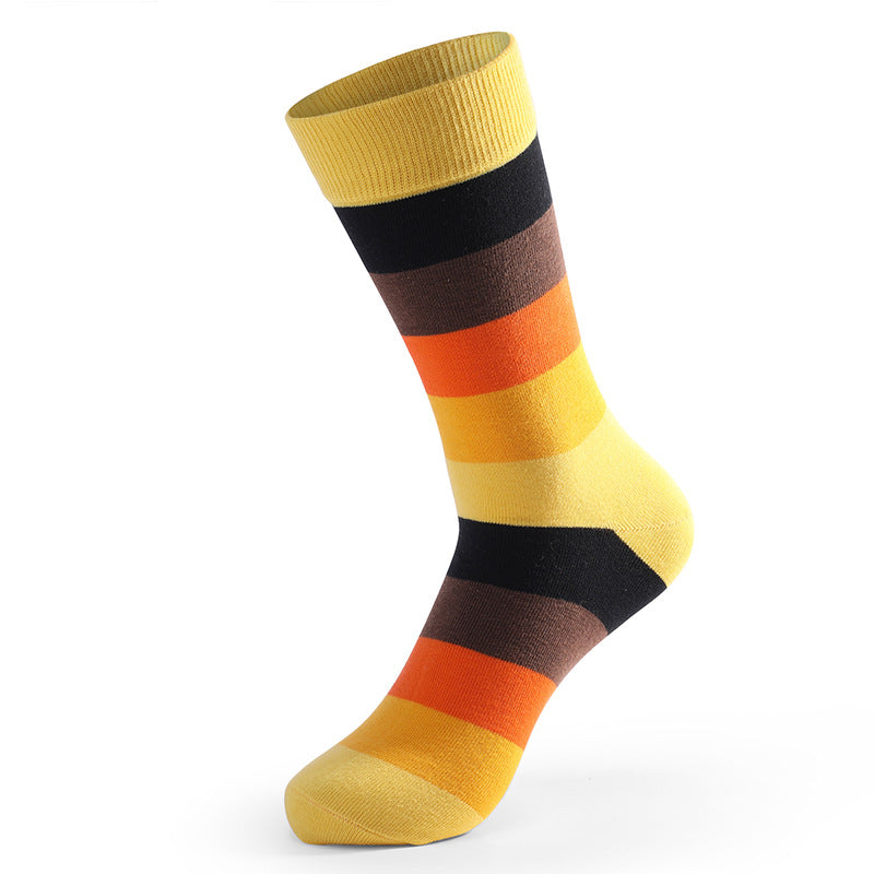 Funny Colorful Stitched Crew Socks(5 Pairs)