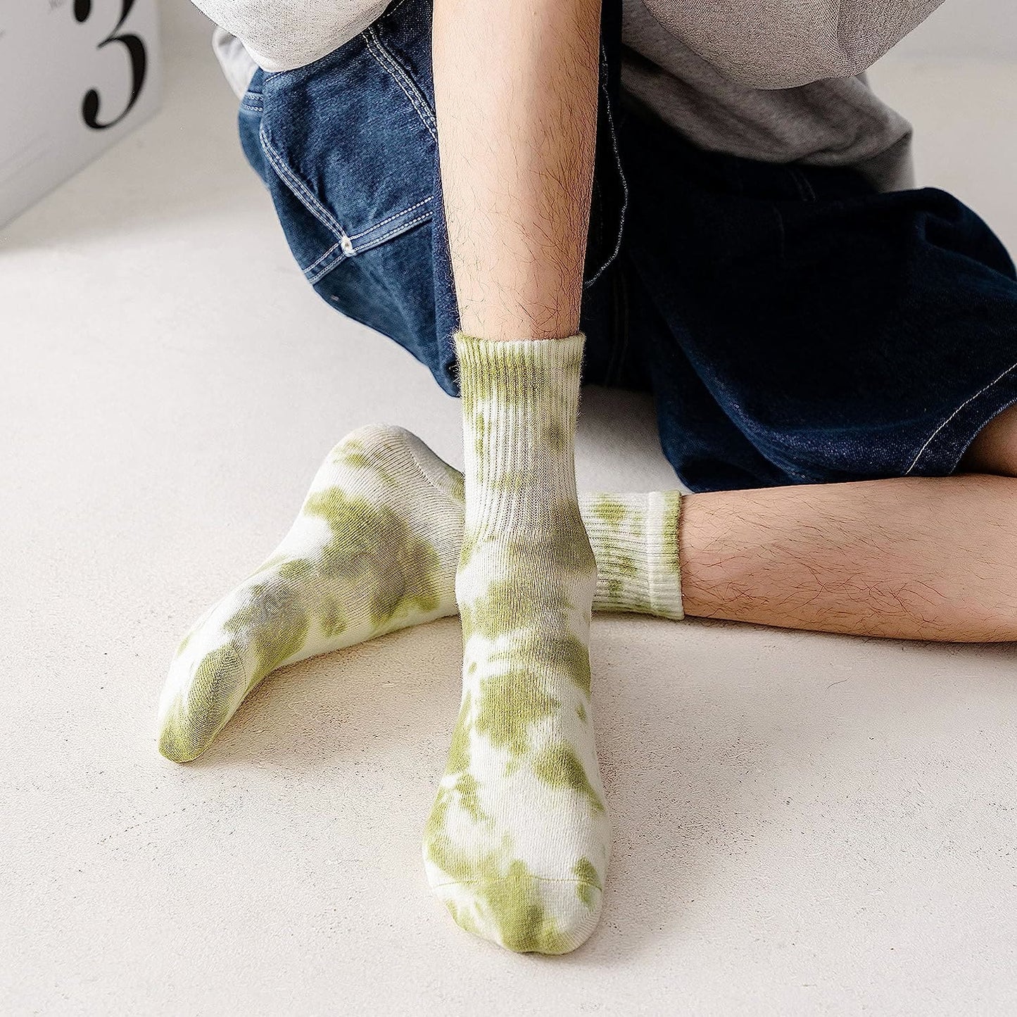 Plus Size Tie-dye Quarter Socks(5 Pairs)