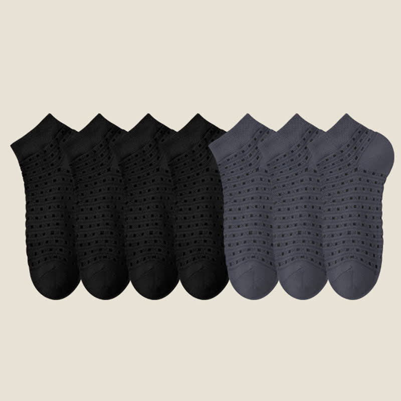 Plus Size Hollow Mesh Ankle Socks(7 Pairs)