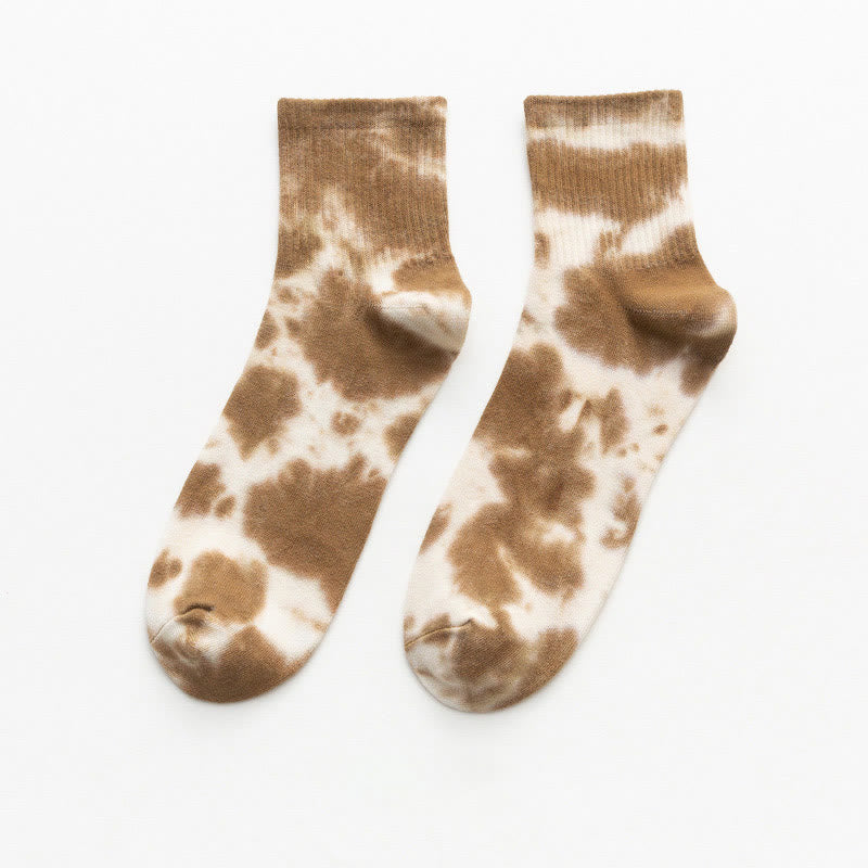 Plus Size Tie-dye Quarter Socks(5 Pairs)