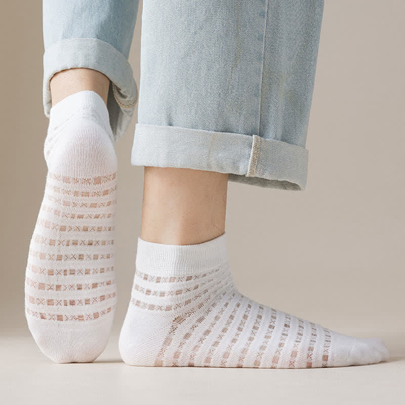 Plus Size Hollow Mesh Ankle Socks(7 Pairs)