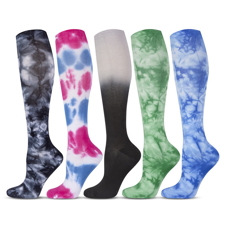 Tie Dye Sport Knee High Compression Socks