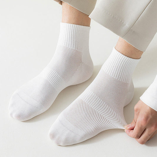 Plus Size Seamless Mesh Quarter Socks(5 Pairs)