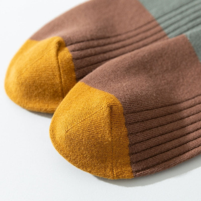 Plus Size Contrast Color Quarter Socks(5 Pairs)