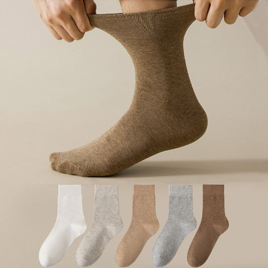 Plus Size Solid Color Breathable Quarter Socks(5 Pairs)