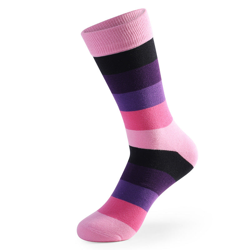 Funny Colorful Stitched Crew Socks(5 Pairs)