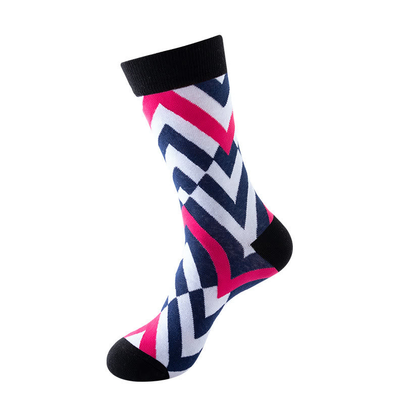Plus Size Abstract Graphics Crew Socks(5 Pairs)