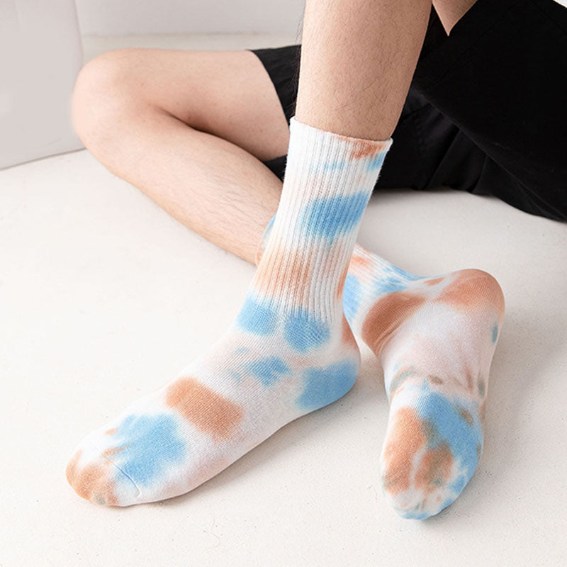 Plus Size Color Tie Dye Quarter Socks(5 Pairs)