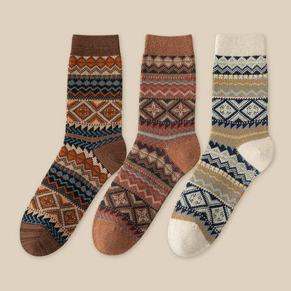 Plus Size Retro Breathable Quarter Socks(3 Pairs)