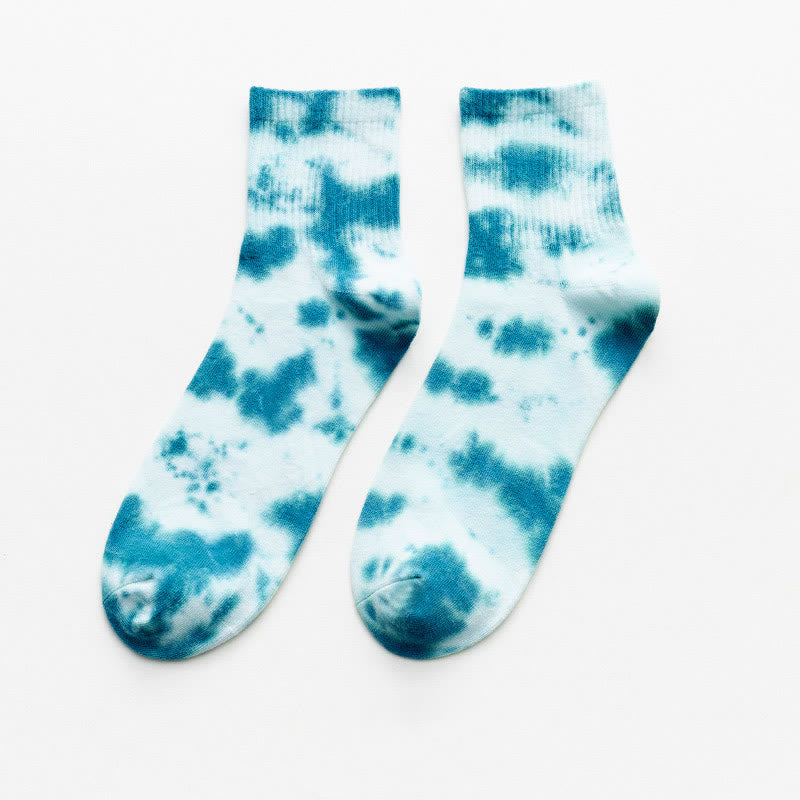 Plus Size Tie-dye Quarter Socks(5 Pairs)