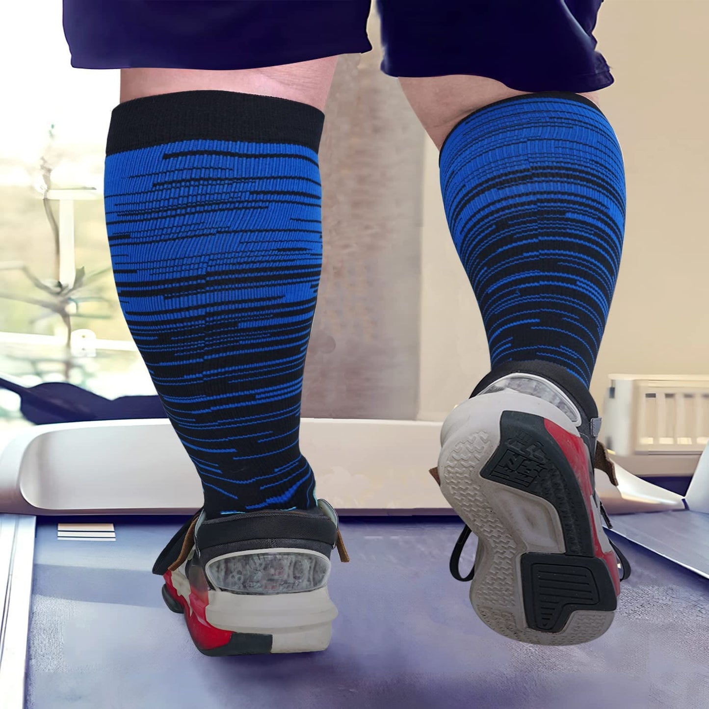 2XL-7XL Colorful Cool Lines Plus Size Compression Socks