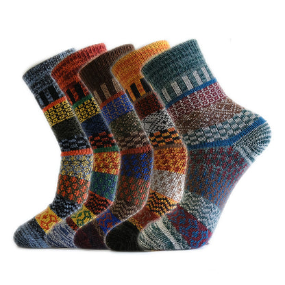 Plusock Thick Wool Quarter Socks(5 Pairs)