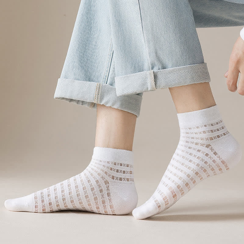 Plus Size Hollow Mesh Ankle Socks(7 Pairs)