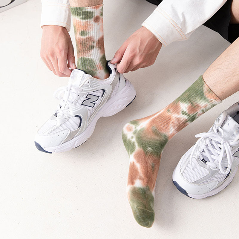 Plus Size Color Tie Dye Quarter Socks(5 Pairs)