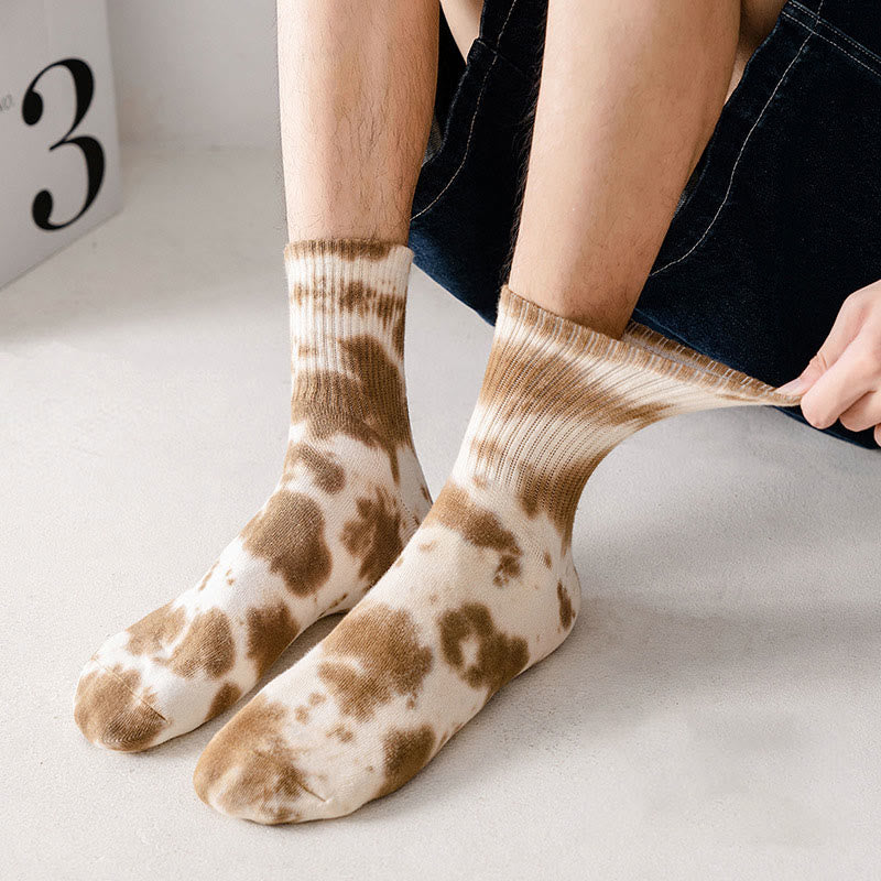 Plus Size Tie-dye Quarter Socks(5 Pairs)