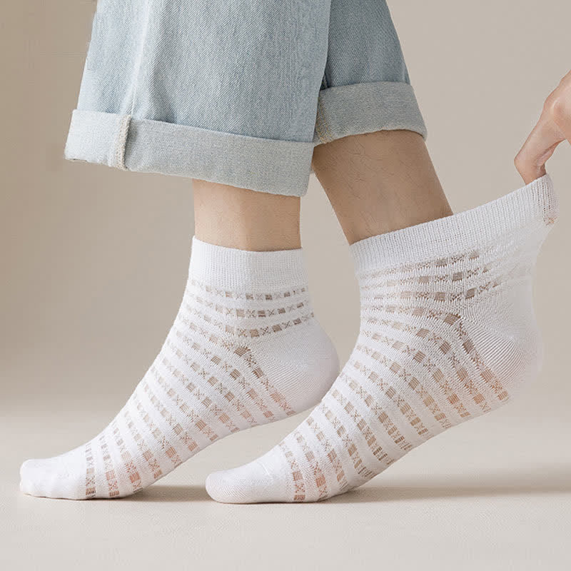 Plus Size Hollow Mesh Ankle Socks(7 Pairs)
