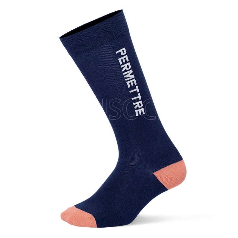 Mixed Color Cotton Plus Size Compression Socks(3 Pairs)