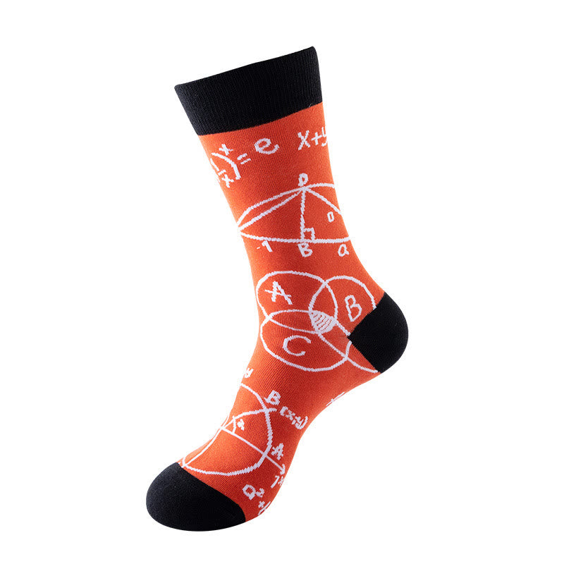 Plus Size Abstract Graphics Crew Socks(5 Pairs)
